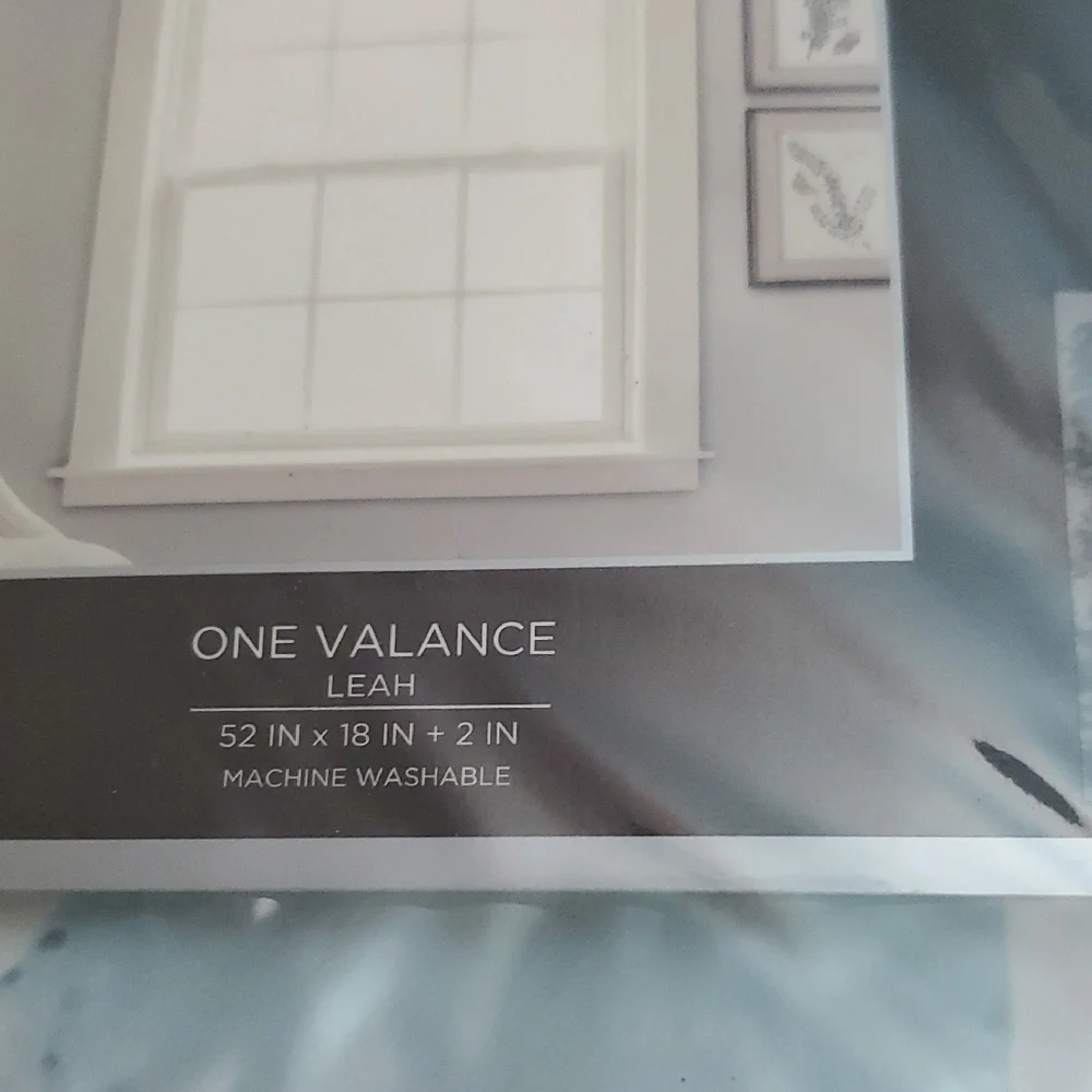 2 Half Moon Blue and White Valance Curtains 52x18x2